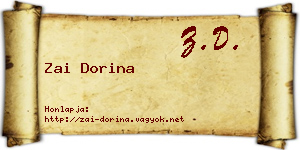 Zai Dorina névjegykártya